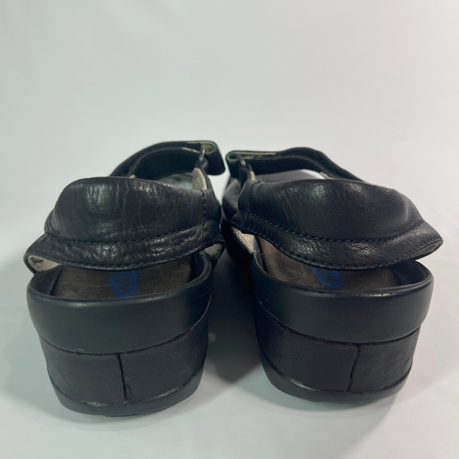 Wolky Strap Cloggy 6015 Black Leather Mary Jane Clogs Size US 10.5-11 WorkShoe