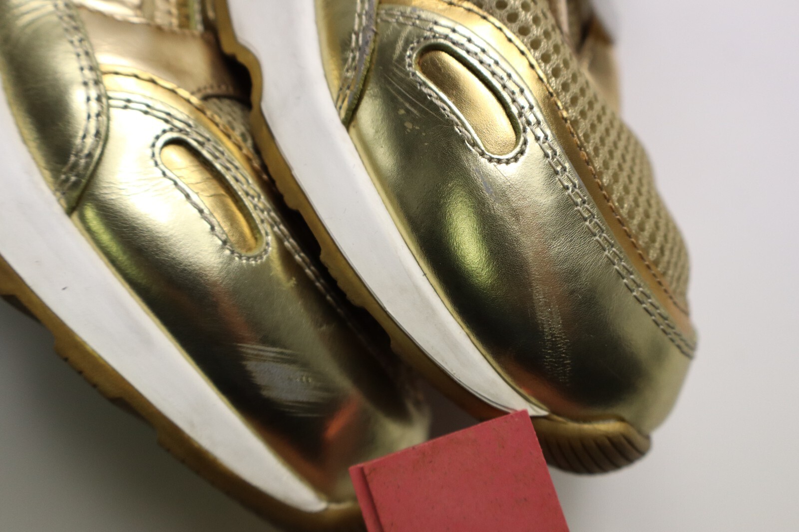 SANDRO Flame Sneakers Women’s EU 40 / UK 6.5 Leather Gold Tone Almond Toe