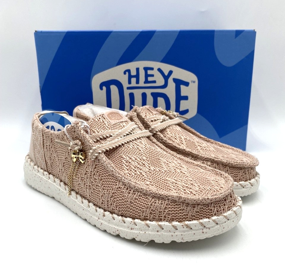 Hey Dude WENDY BOHO KNIT Women’s NEW Casual Loafers Rose Dust Multiple Sizes