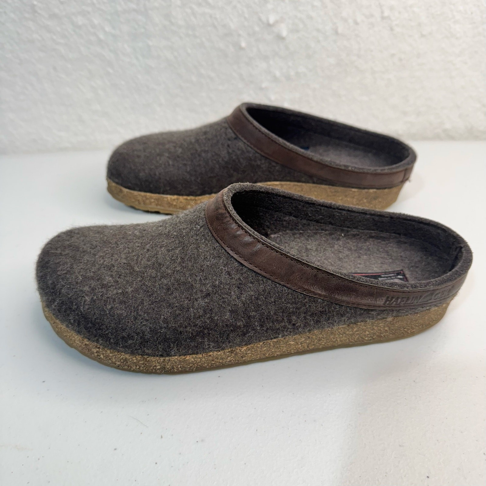 Haflinger Clog Grizzly Torben Anthracite Pure Wool Felt Supportive Cork-Latex 41