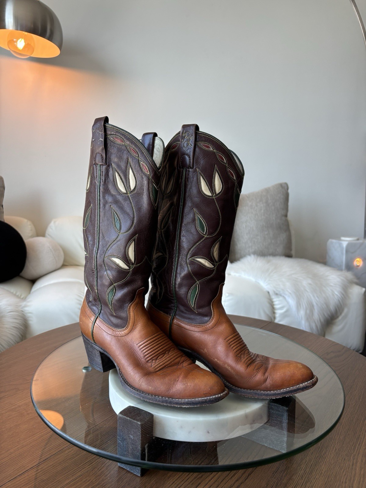 RALPH LAUREN Vintage Polo Western Cowboy Boots Gorgeous Collectibles Size 7.5