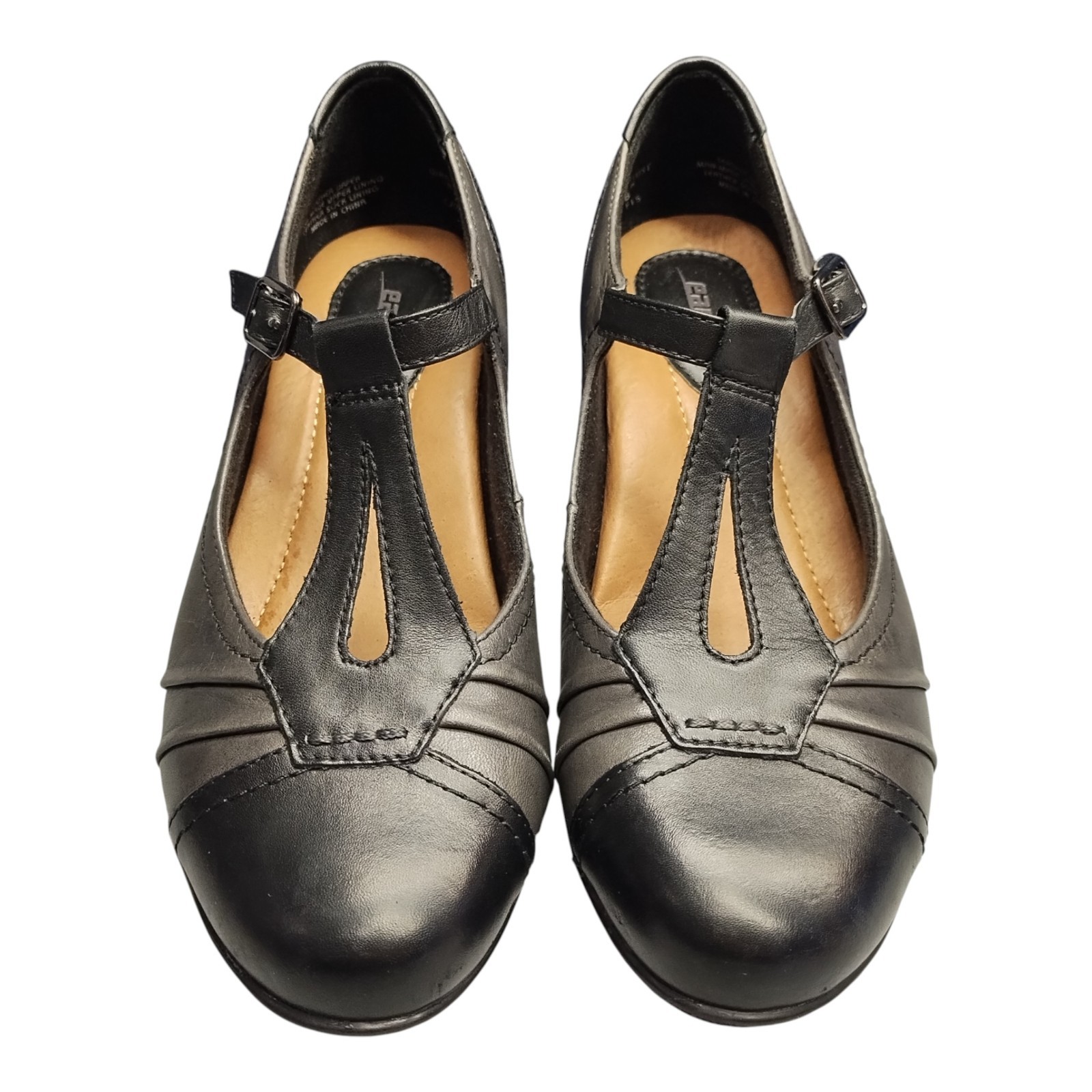 Earth Wanderlust Mary Jane Shoes Womens US 7B Gray Black Leather Buckle Strap