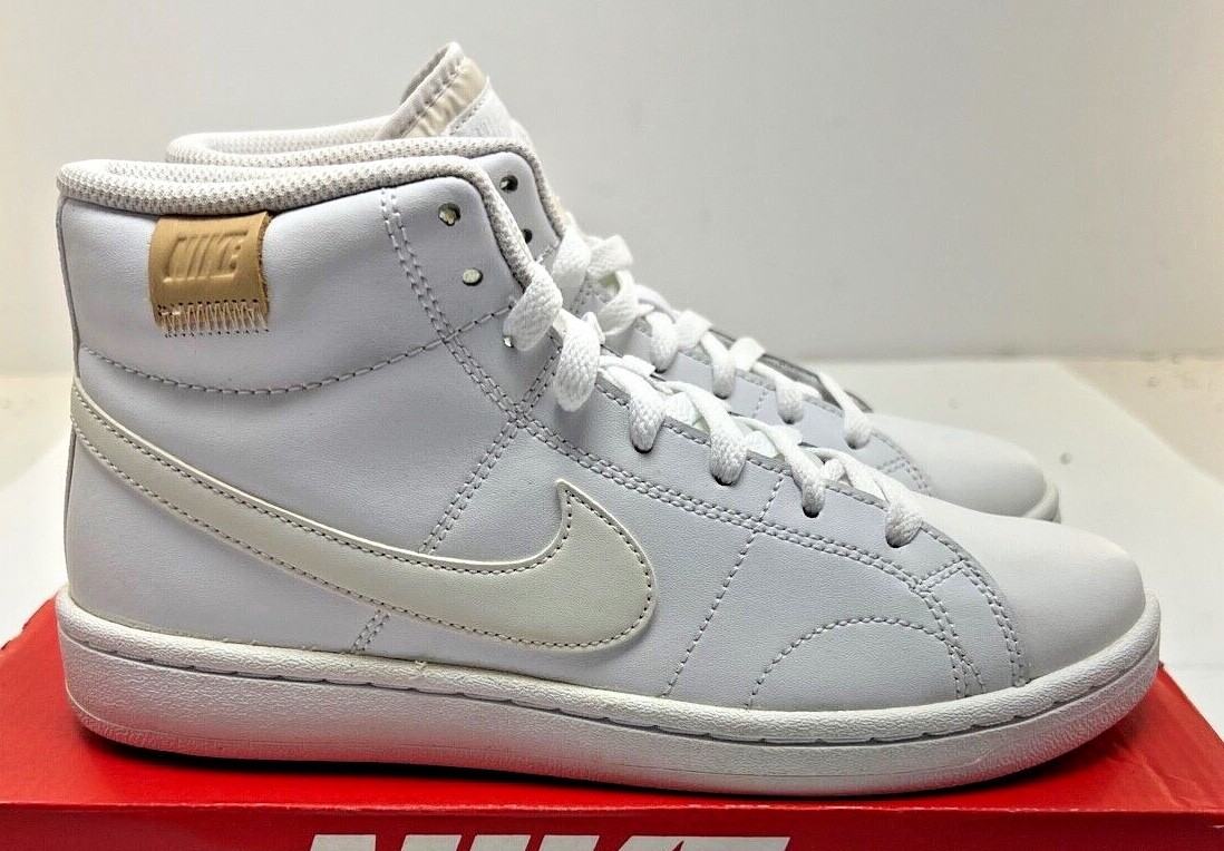 Nike Women’s Court Royale 2 Mid Leather Athletic Style# CT1725-100 White NWD