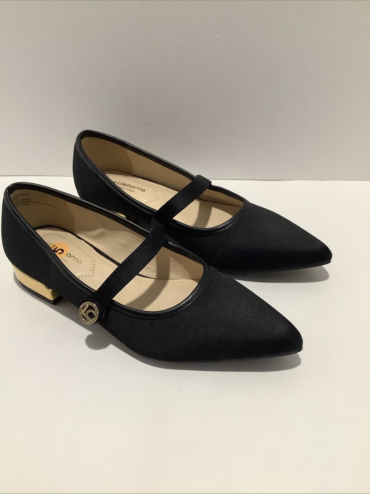 Liz Claiborne Santry Womens Sz. 5M Pointed Toe Textile Mary Jane Low Heel, Exc