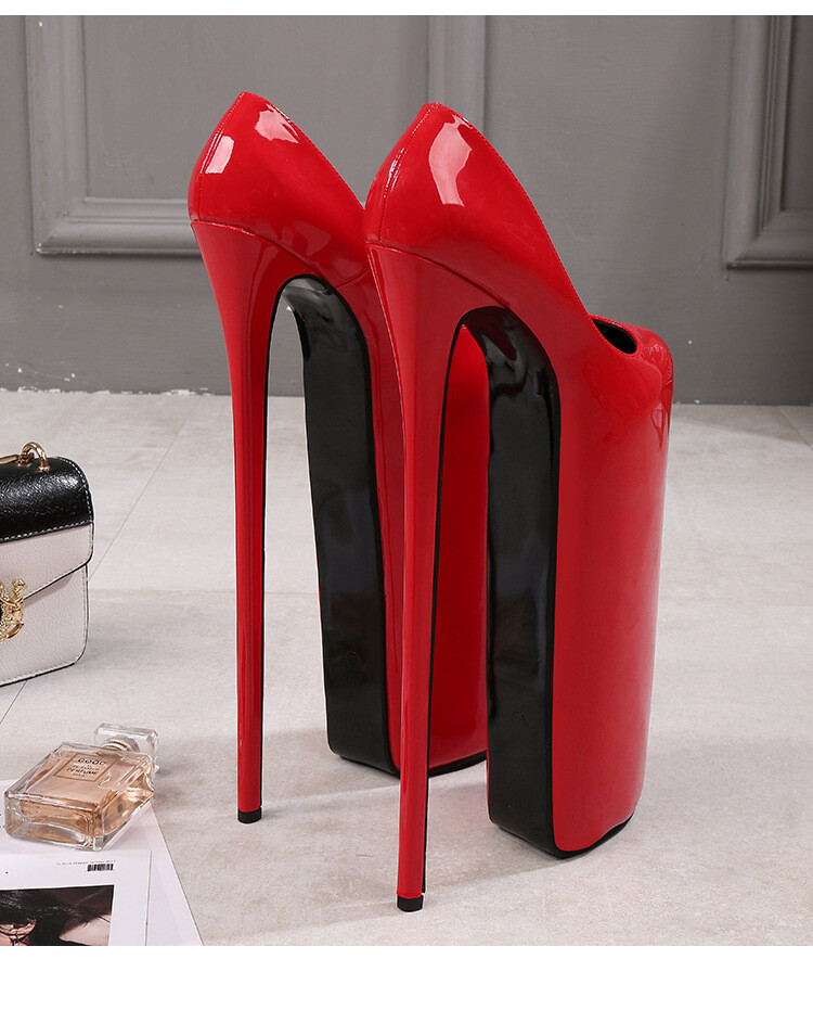 NEW FETISH SEXY 11.8″ SKY HIGH HEEL STILETTO ROUND TOE MARY JANE PLATFORM SHOES