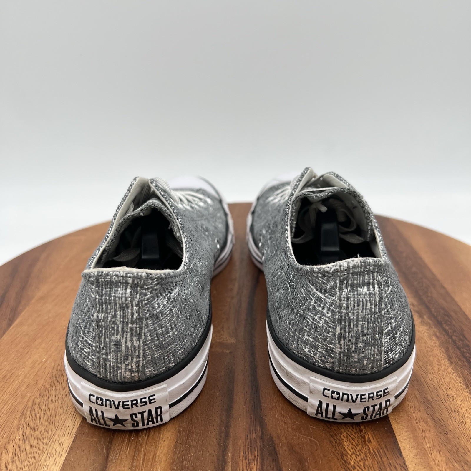 Size 9 Converse Womens CTAS Low Top Silver Sparkly Sneakers Shoes 560302F