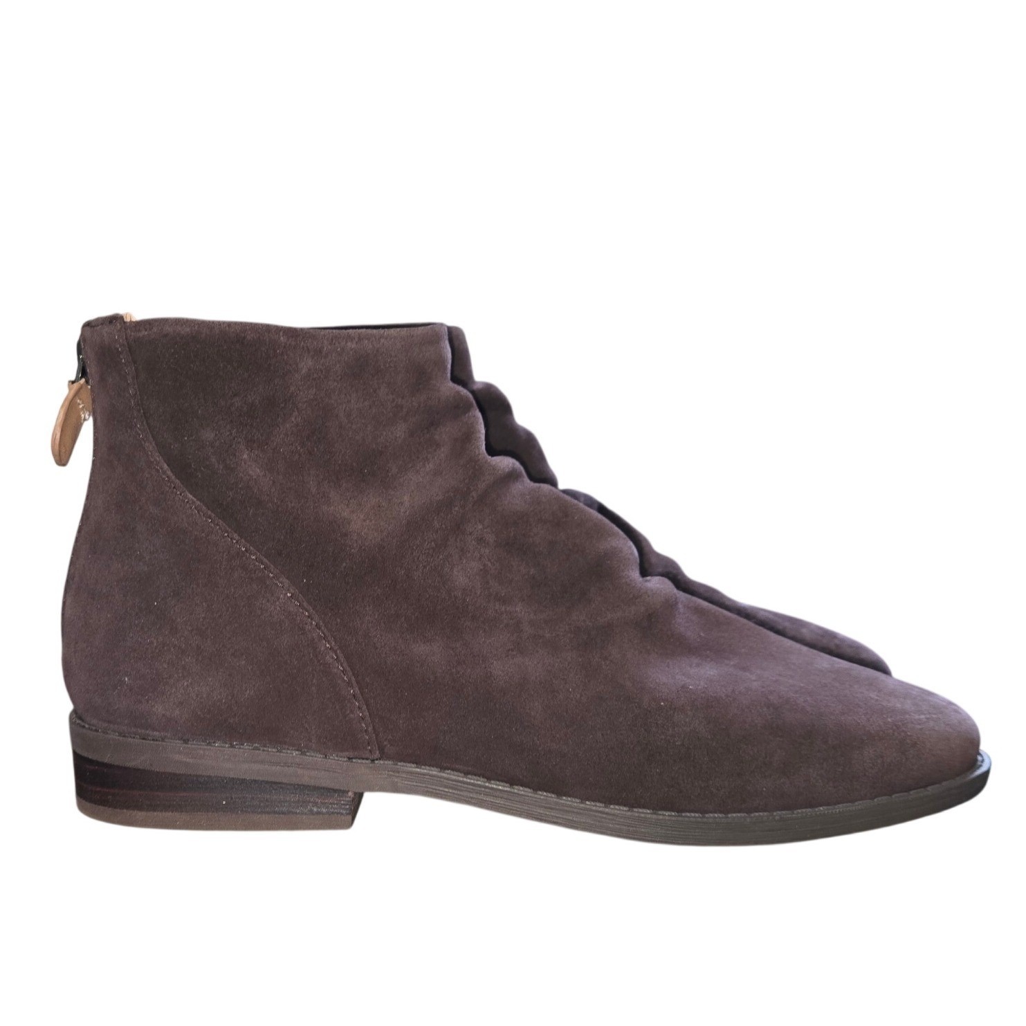 Gentle Souls Kenneth Cole Emma Zip Bootie Chocolate Brown Suede Ankle Boots 7.5