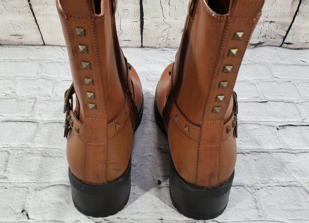 Forever Ankle Boots Laces Up Zip Casual Party Formal Boots Brown WOMENS SZ 6