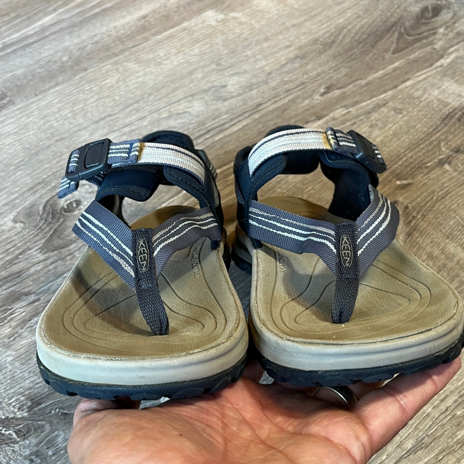 KEEN Terradora II Toe Post Sandals Womens Navy Blue Hiking Thong Buckle Strap