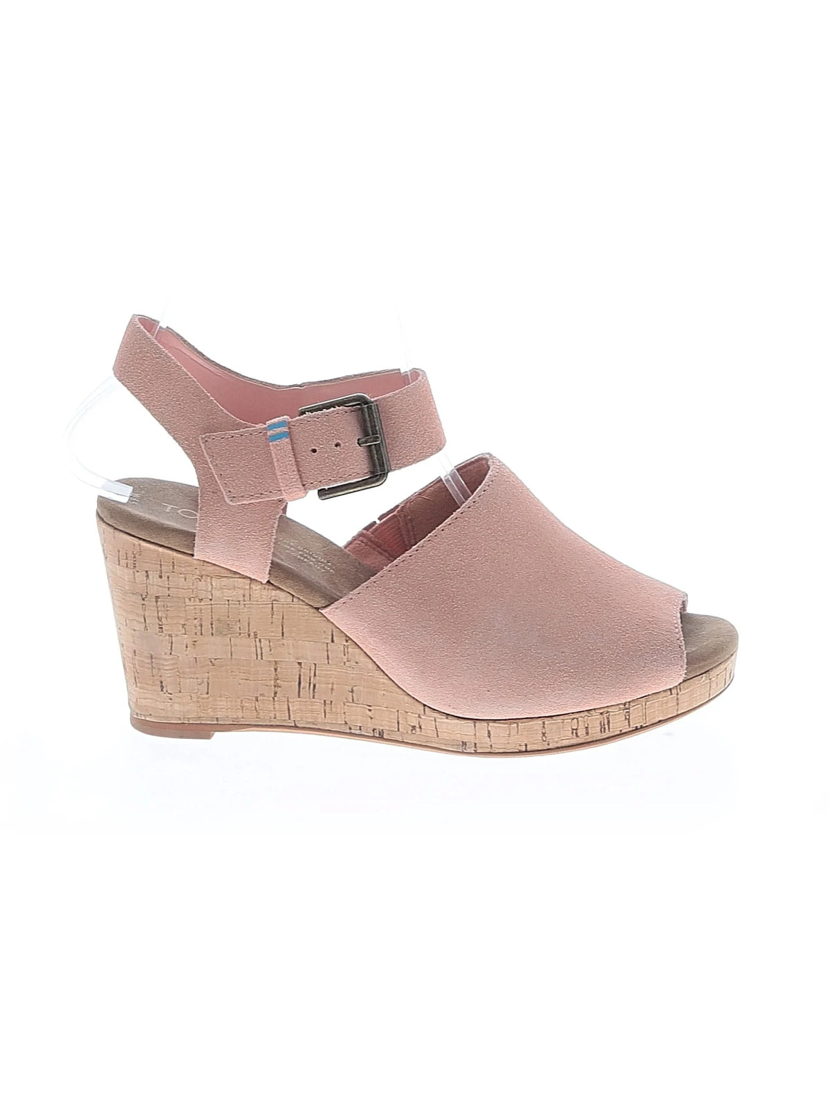 TOMS Women Pink Wedges US 6.5