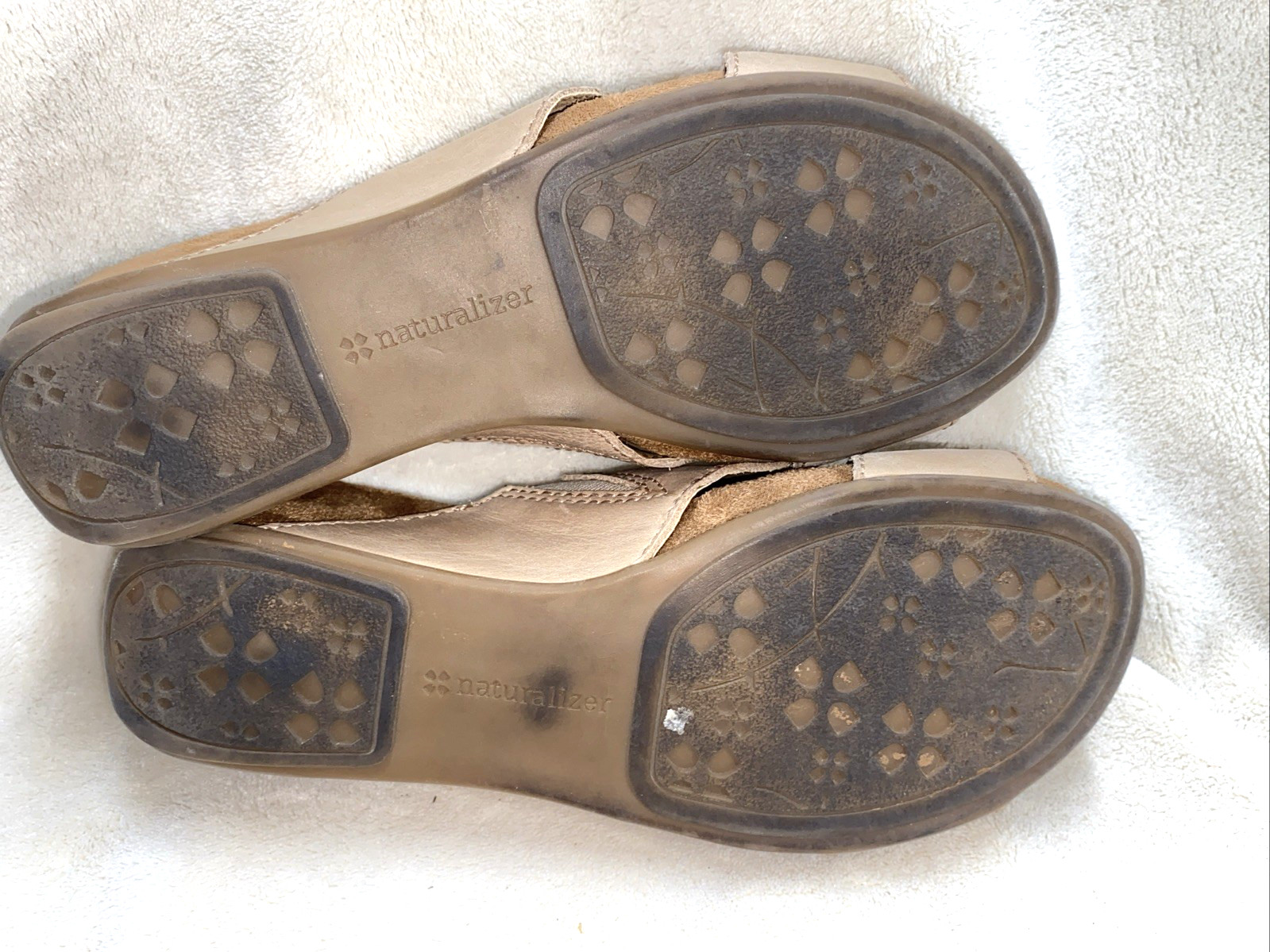 Naturalizer Tan Leather Sandal N5Comfort Slide Wedge Pengo Lined Sz 6.5M #yeb