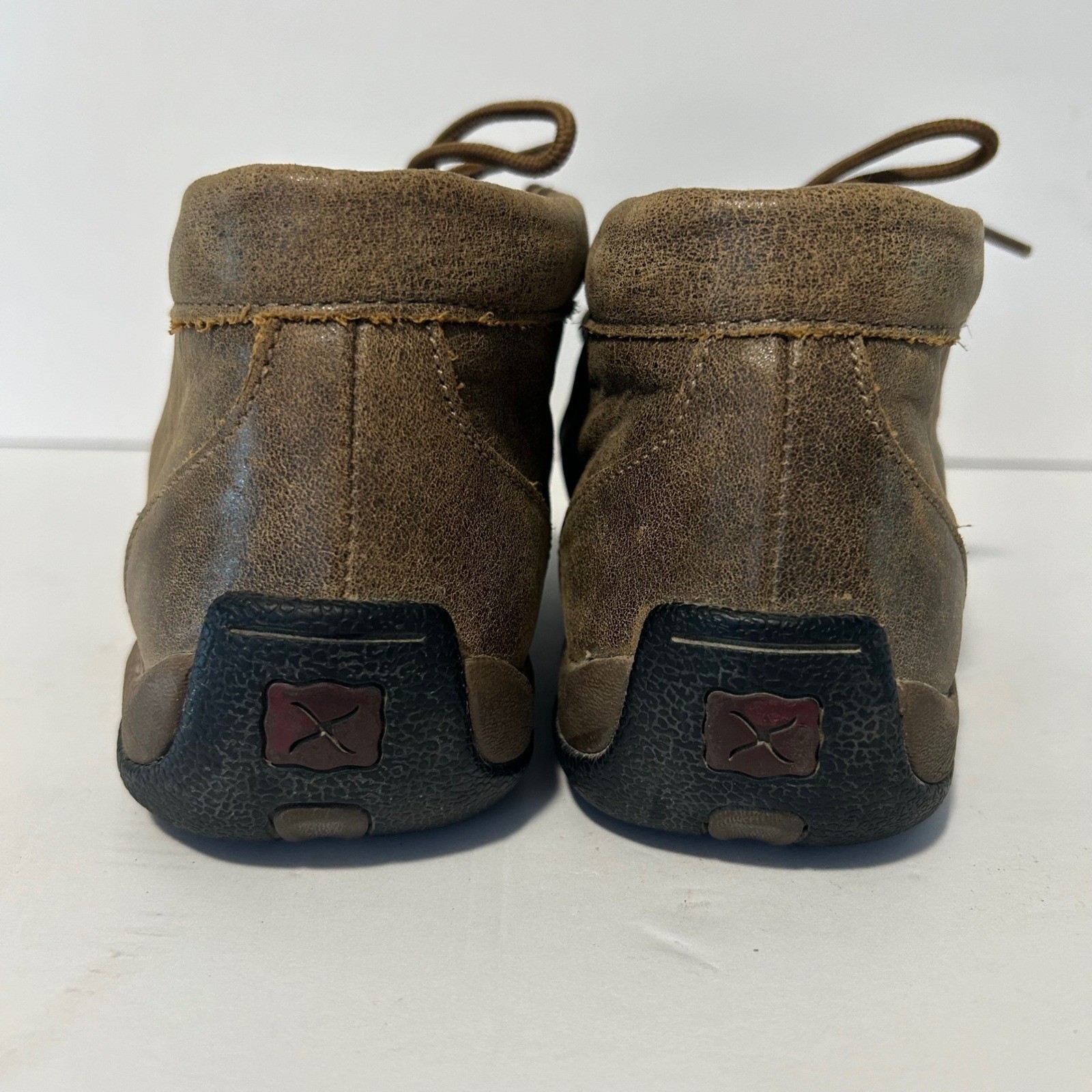 Twisted X Driving Moc Toe Chukka Boots Women 6.5 Brown Leather Lace Up WDM0001