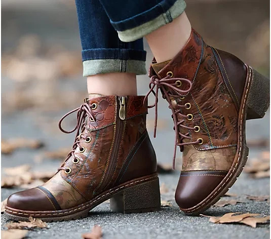 L’Artiste by Spring Step Leather Lace-Up Boots Fallinluv