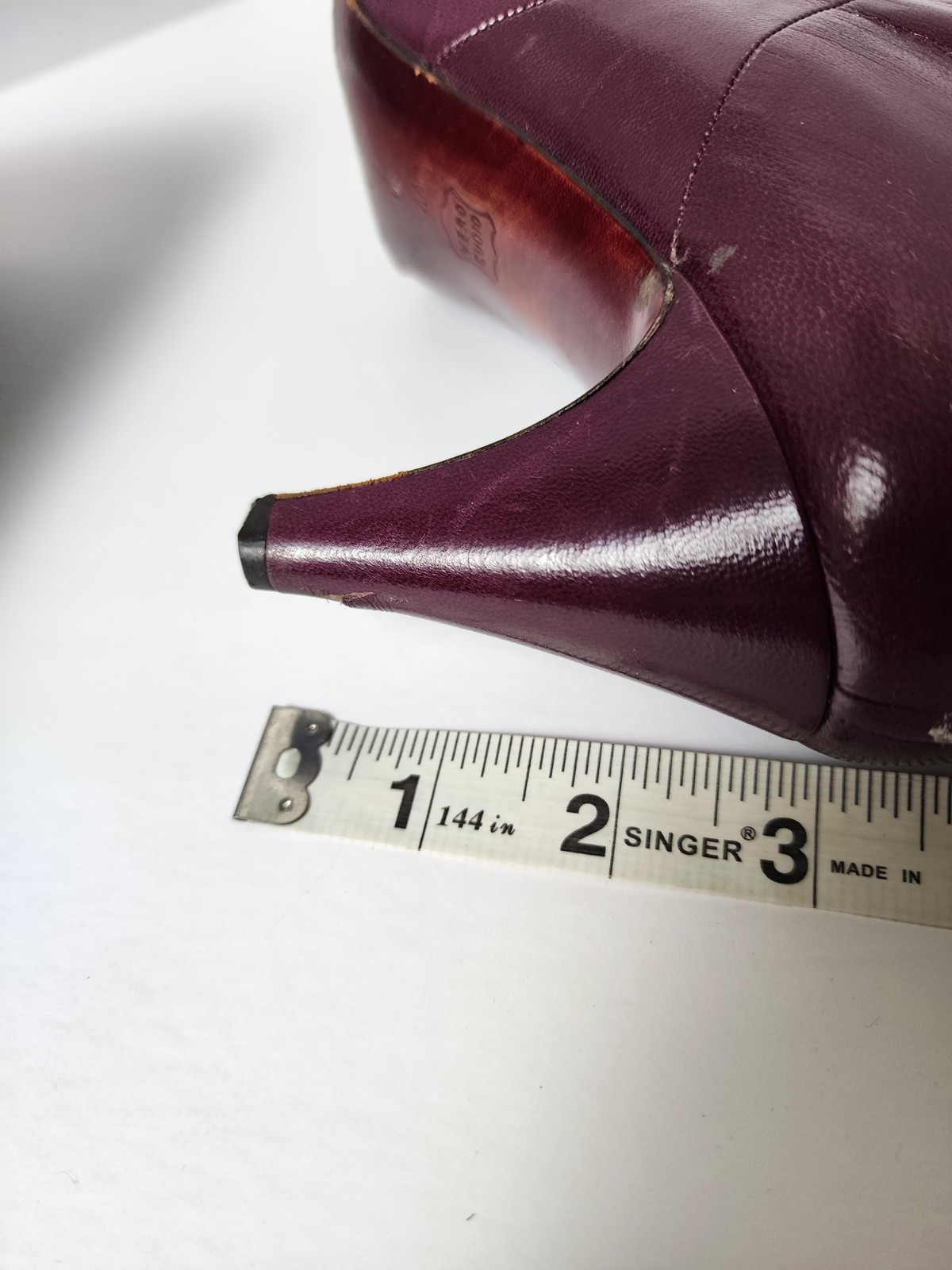 ​Vintage 80’s BRUNO MAGLI Plum Purple Leather Knee High Boots Italy 7.5 AA Slim