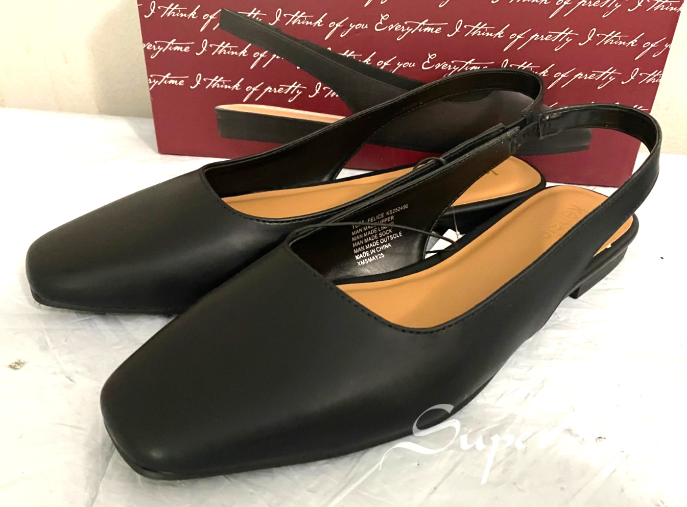 NEW Kensie Women’s Felice Slingback Flats – SIZE 11 – BLACK