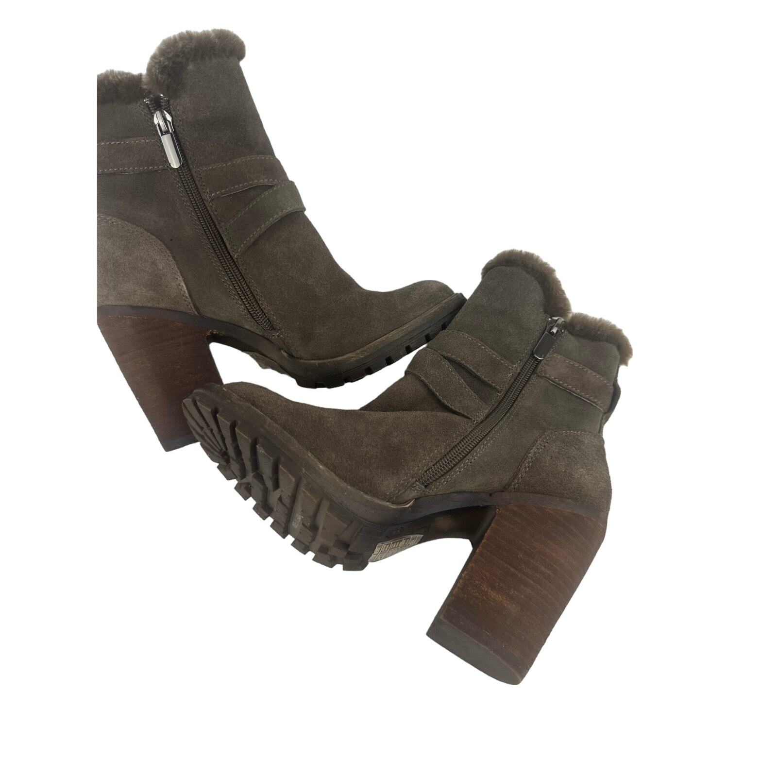 Carmela Women’s Leather Ankle Boot Taupe Sz 36 USA 6 New