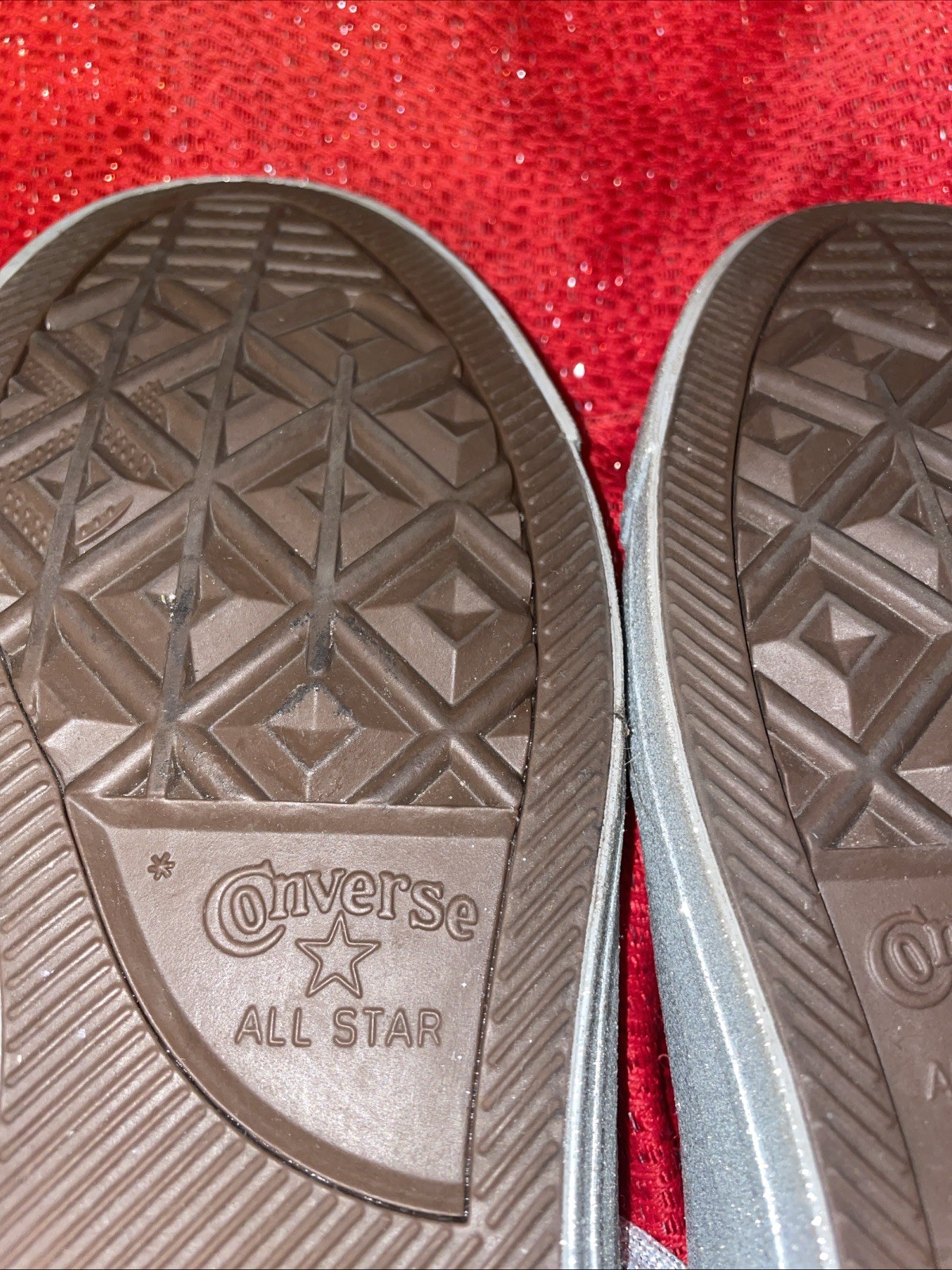 Converse Chuck Taylor All Star Sneaker Silver Glitter M11/W13 Glitzy Wedding
