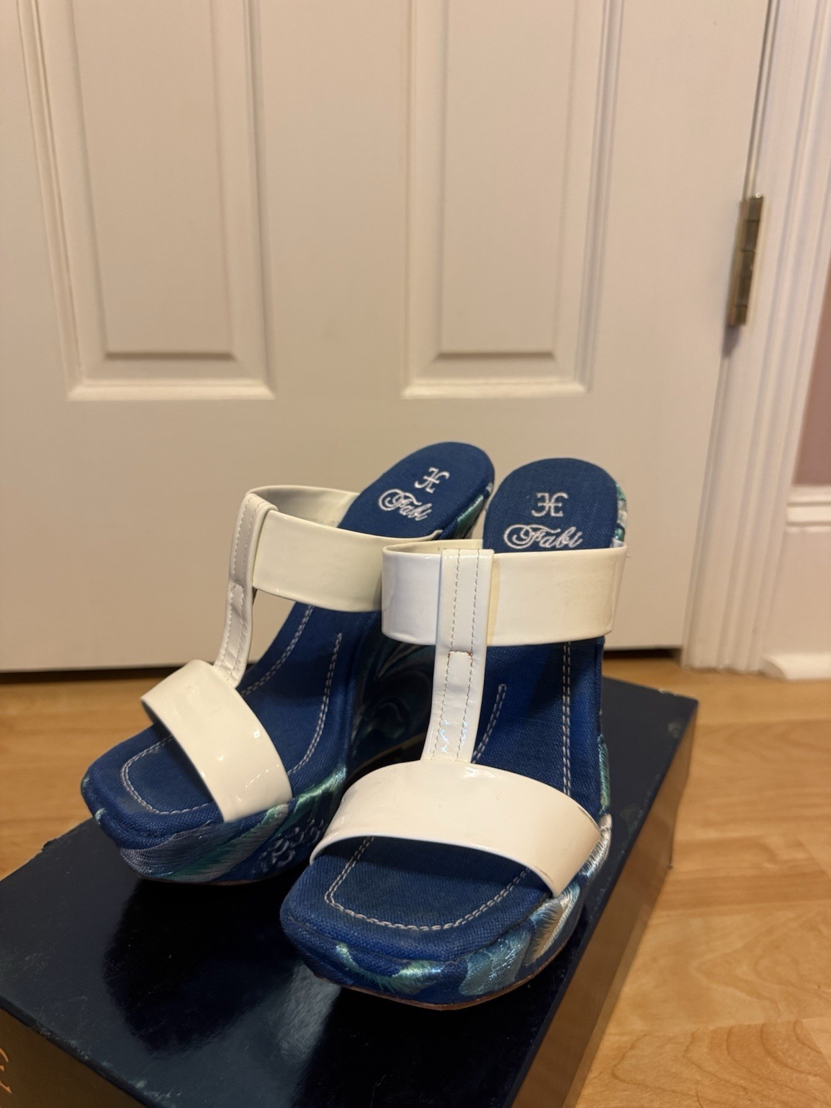 Fabi Patent Leather Italian Designer Sandals EUR 37 Stunning