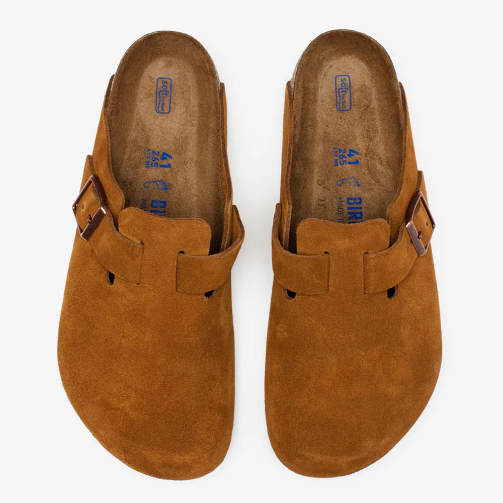 Birkenstock Boston Mink Classic Suede Soft Footbed Clogs Women’s Shoes