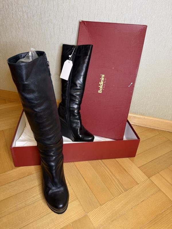 women baldinini boots black leather 38.5