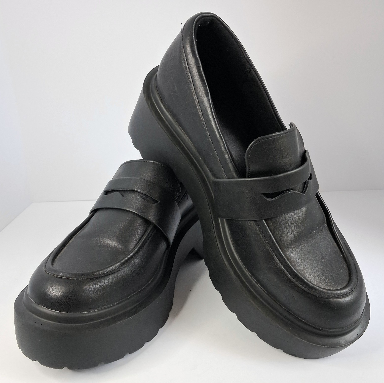 Wild Fable Women’s Black Chunky Platform Loafers Size 6.5 Penny Loafer Lug Sole