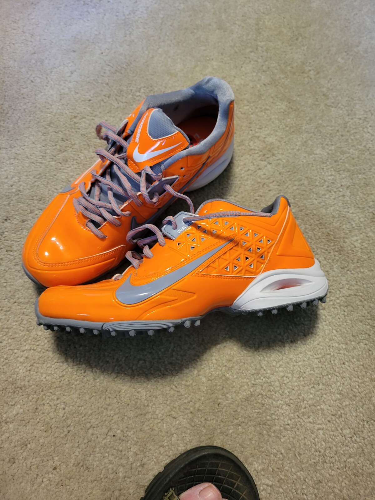 Nike Womens Air SpeedLax Turf Lacrosse Cleats Orange Gray 624977-800 2013 Sz 10
