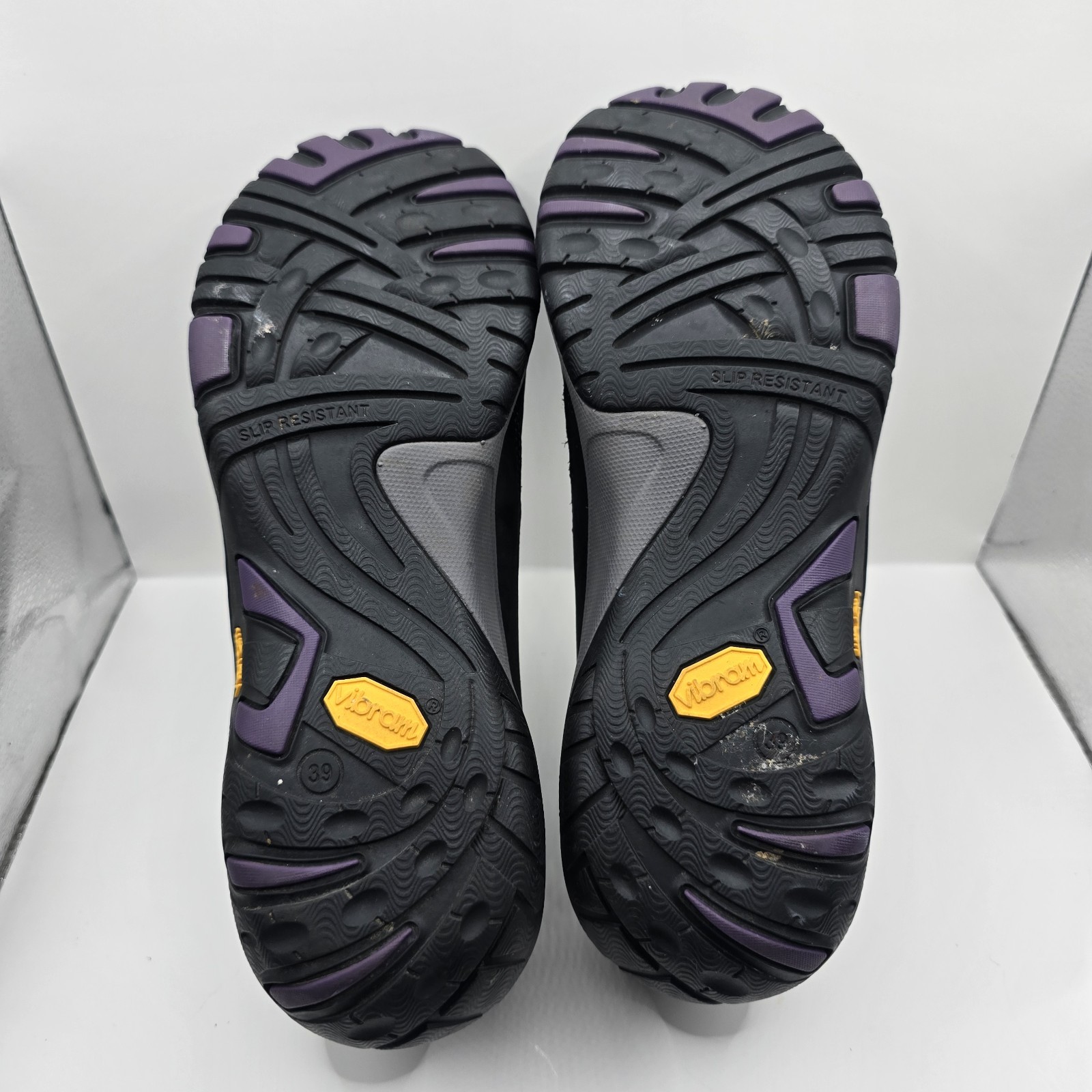 Dansko Patti Slip-On Shoes Black Nubuck Leather Vibram Womens 39 8.5-9 NO INSOLE
