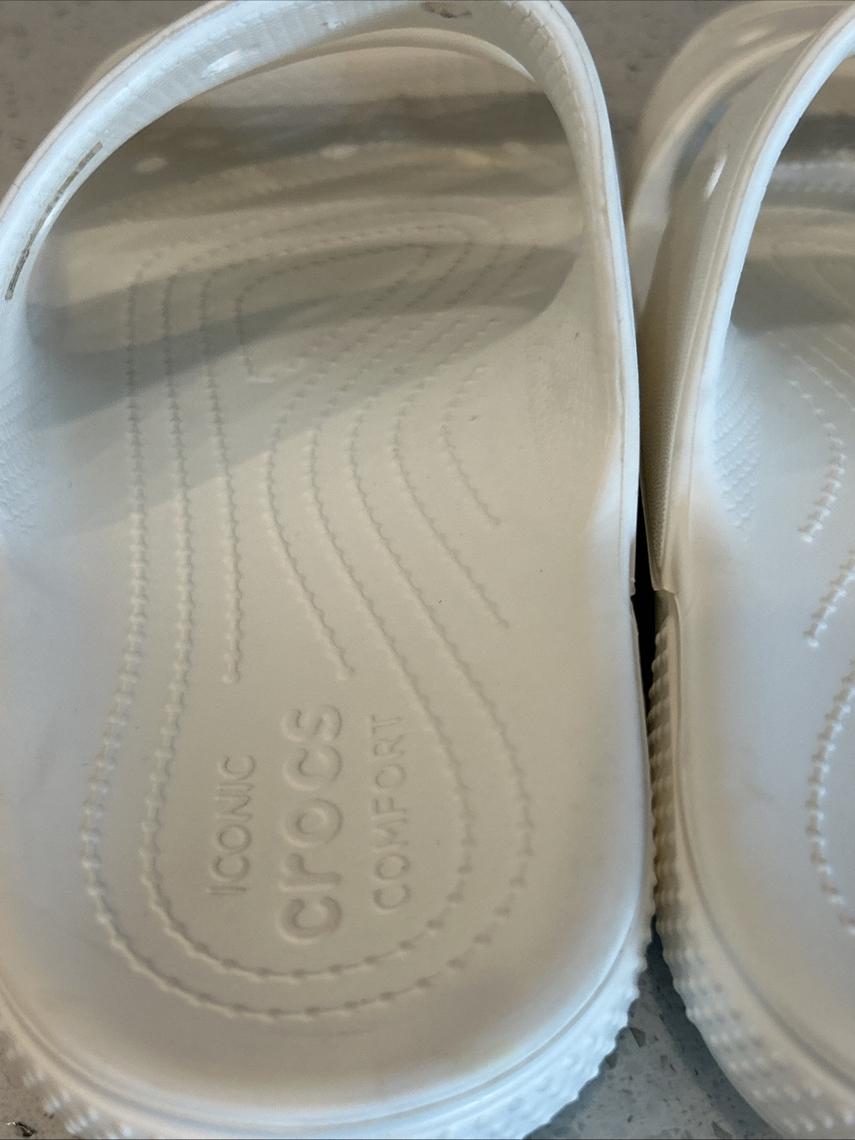 Crocs Classic Two Band Womens White Slip on Slides Sandals 206761 M 8 W 10