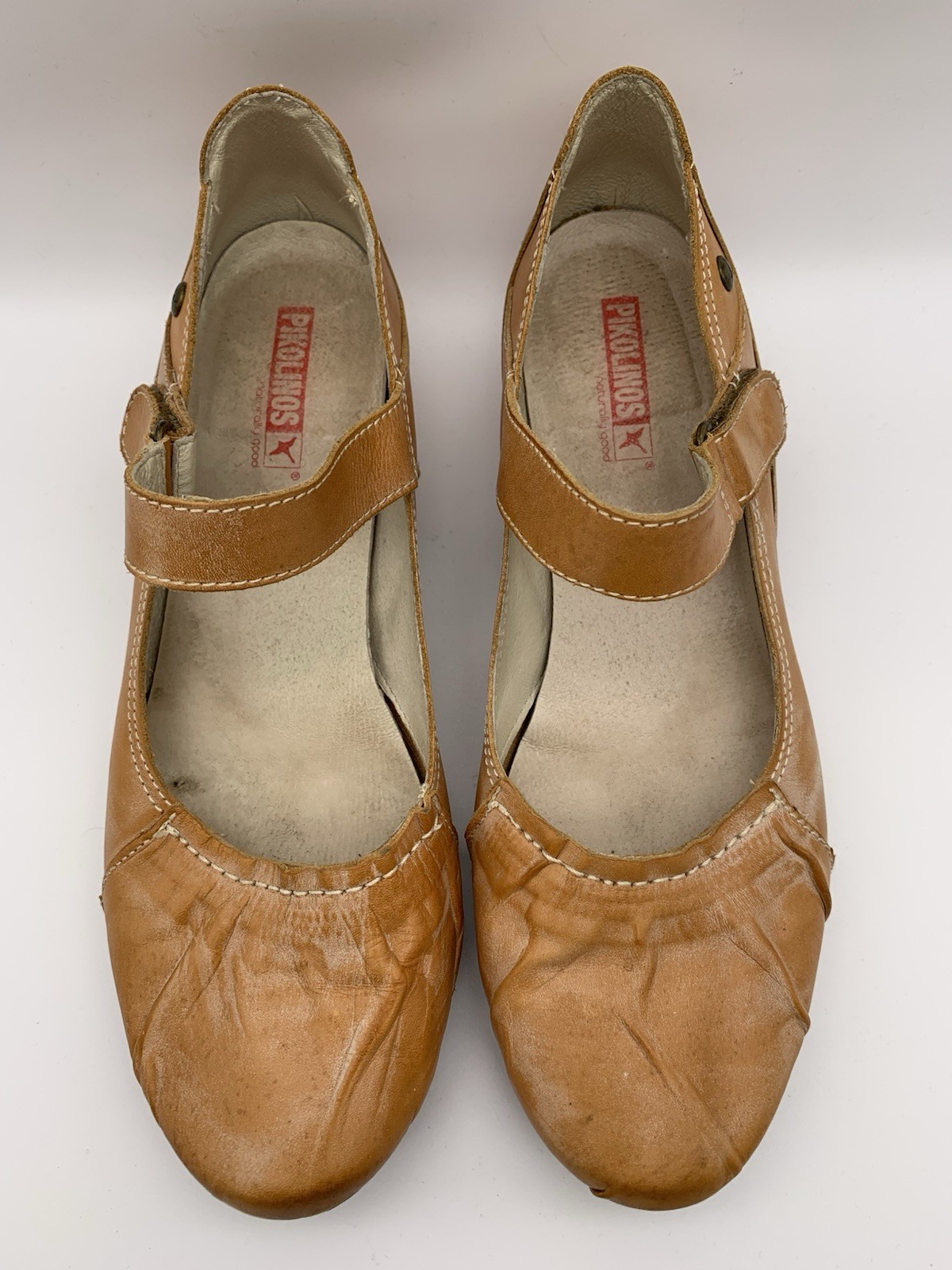 Pikolinos Women’s US 10/10.5 EU 41 Butterscotch Tan Leather Mary Jane Shoes