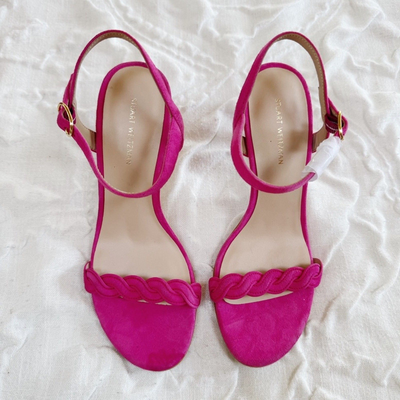 Stuart Weitzman Dancer Twistie 100Suede Sandal In Pink