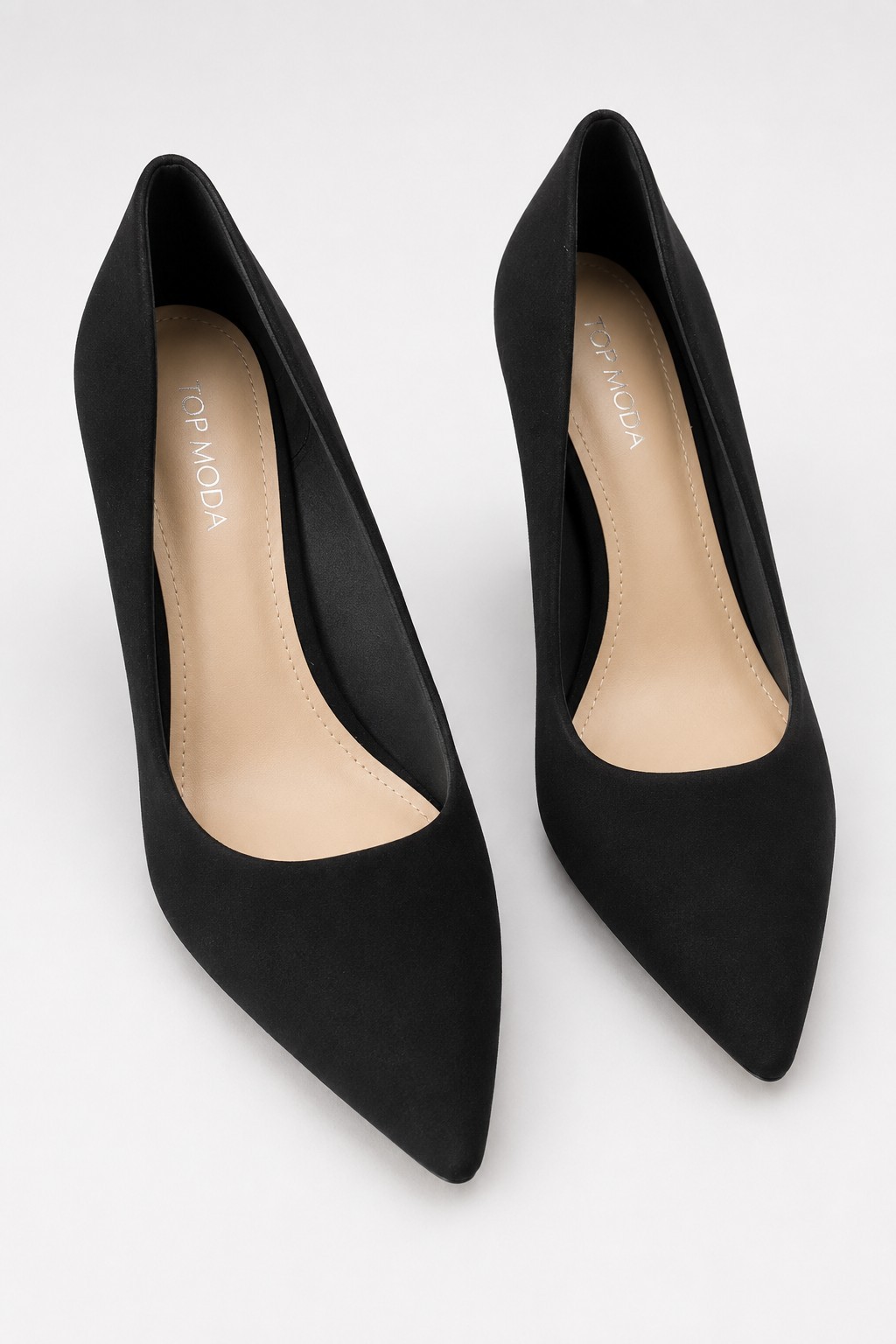TOP MODA Women’s Black Solid Pointed Toe Slip On Stiletto Pumps Size 8.5
