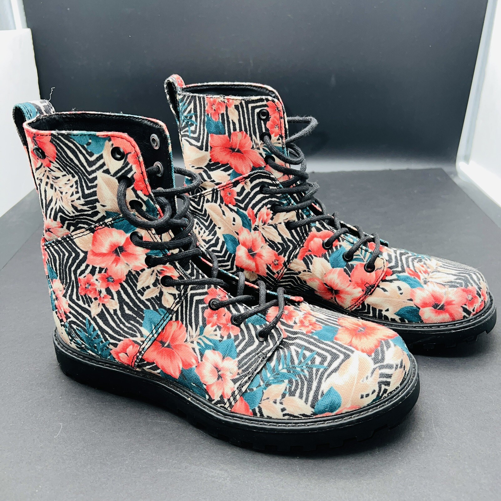 Women’s Volcom Go Figure Floral Print Combat Boots