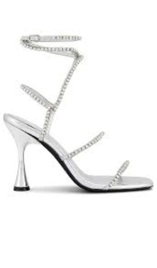 Jeffrey Campbell Glamorous Sandal in White & Silver Size 7 Women’s