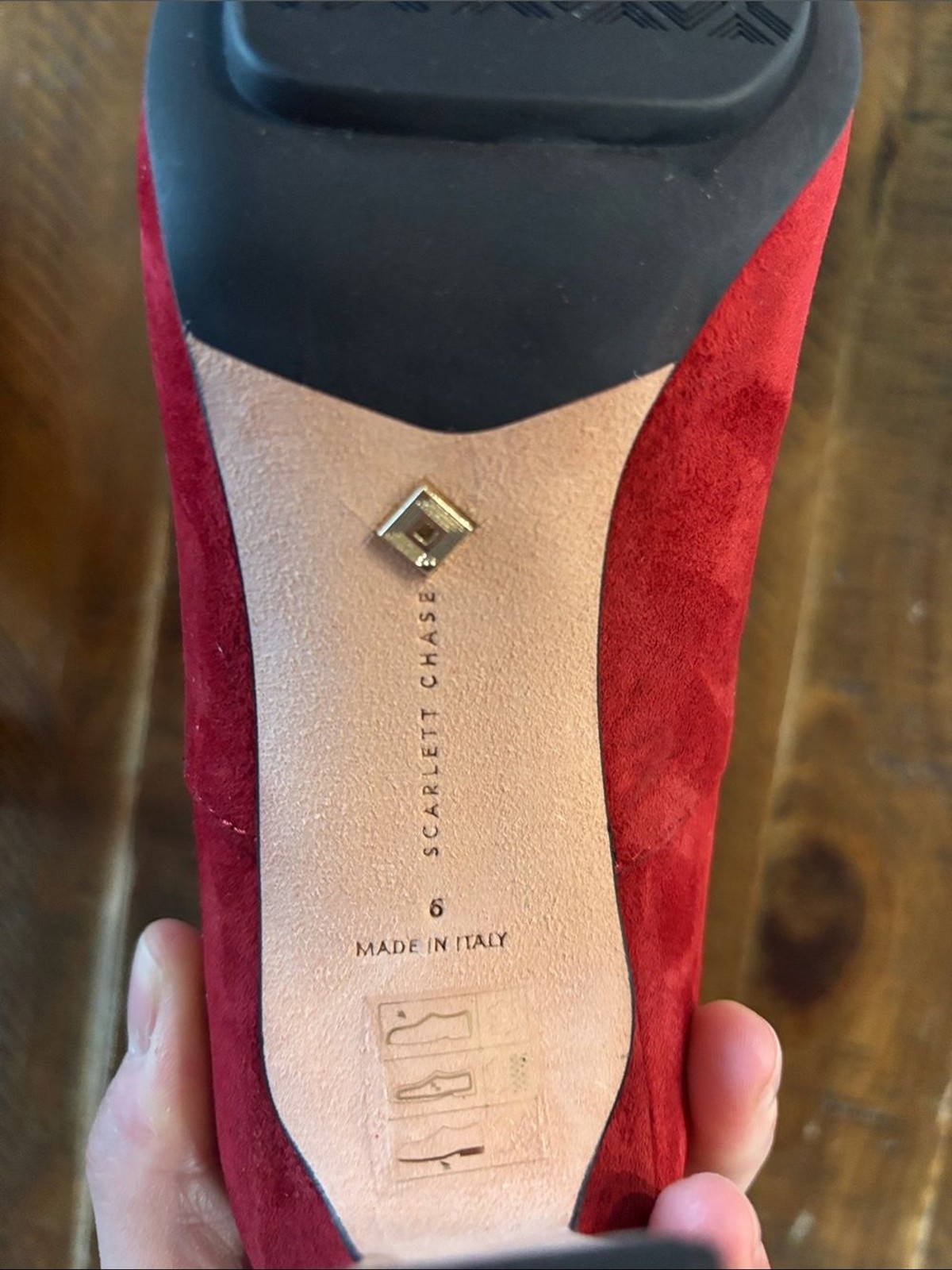 Scarlett Chase Portia 75 Stretch Booties in Red Suede Womens Size 6