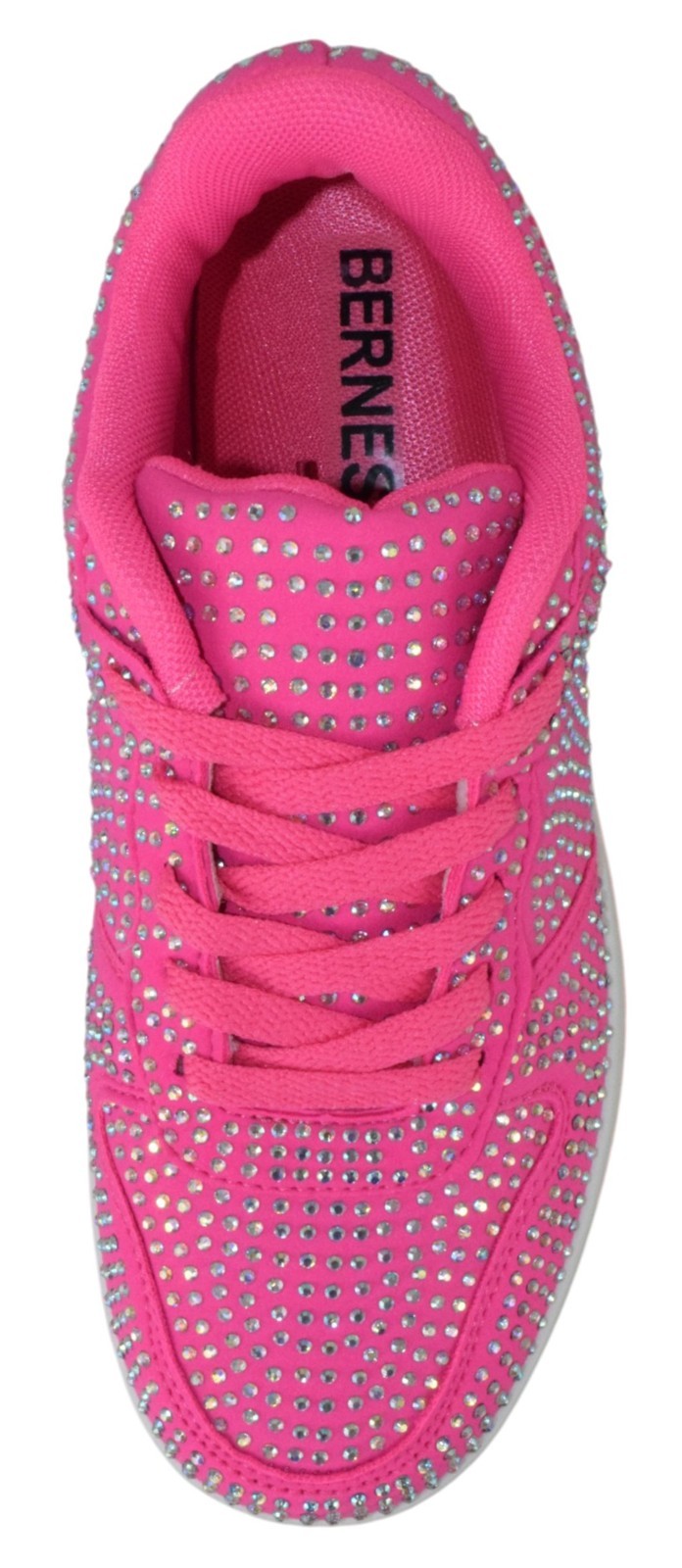 Berness Rhinestone Platform Women Sneakers Glitter Lace Up Tennis Eden Hot Pink
