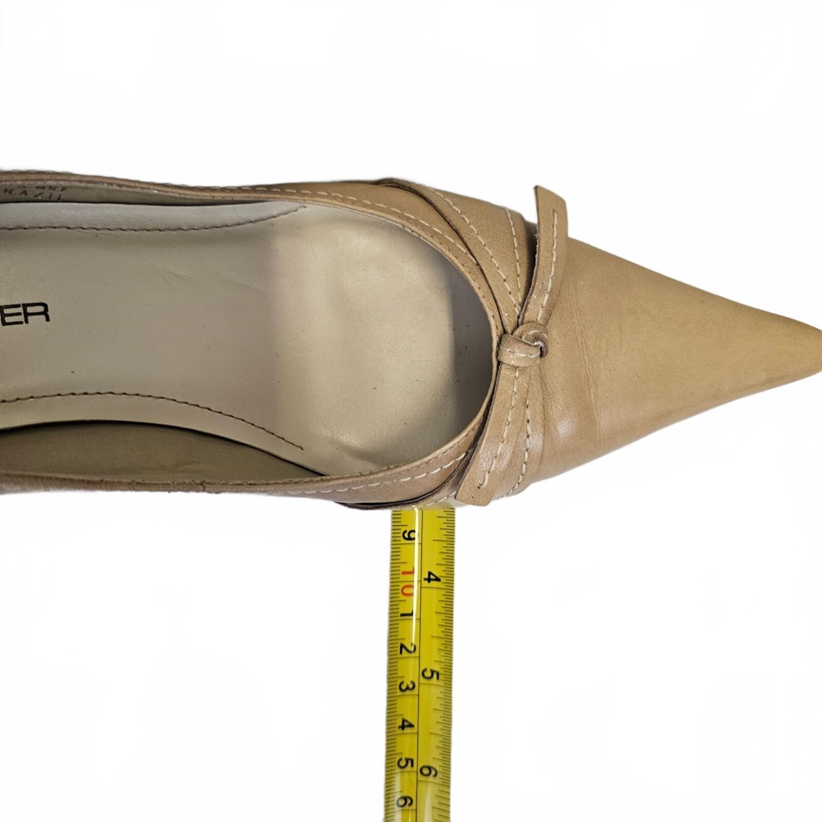 Jane Debster Valet Tan Leather Pointed Toe Kitten Heels AU 6.5 Y2K