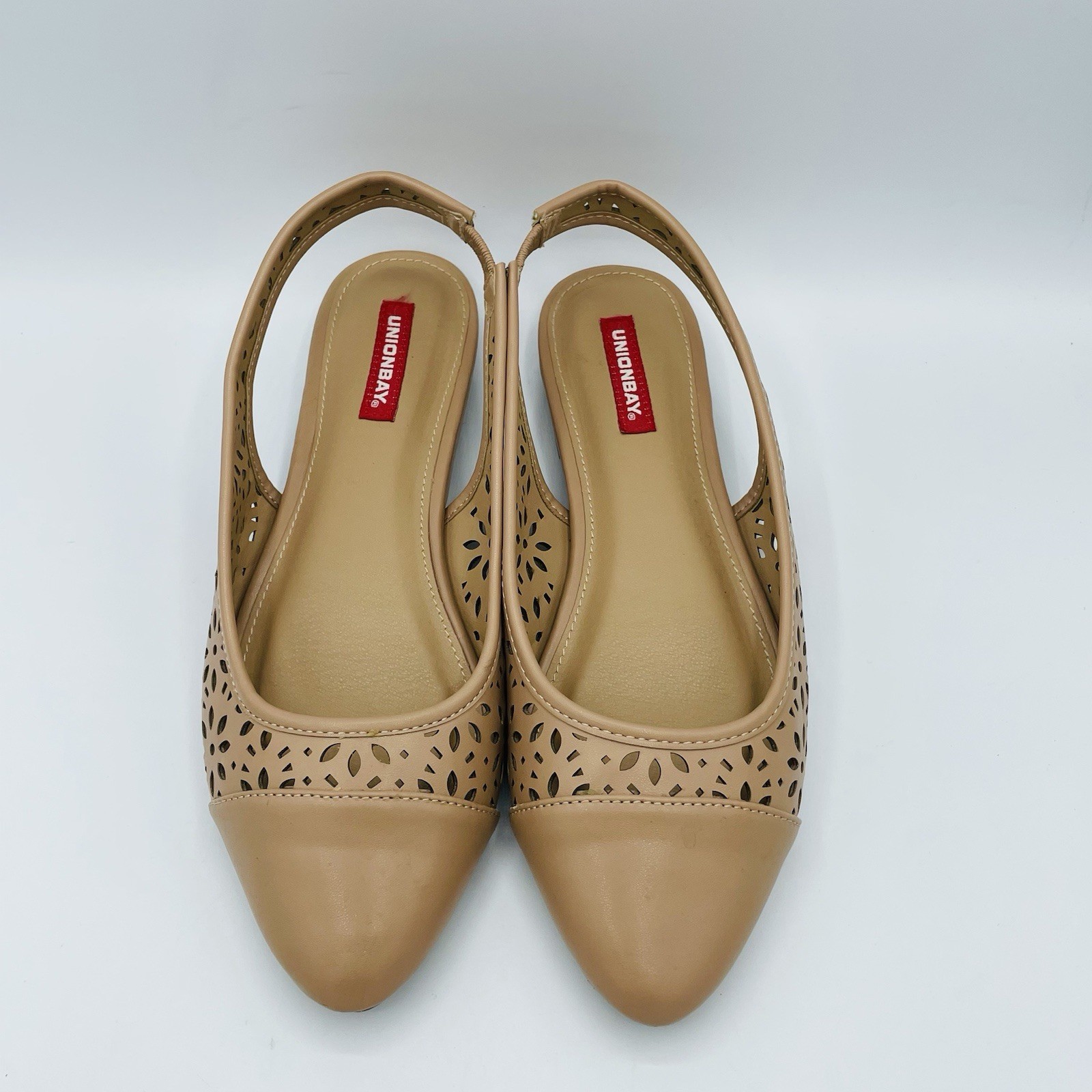 Unionbay Shoe Womens Size 9 M Beige Slip On Slingback Sandals Perforated Comfort