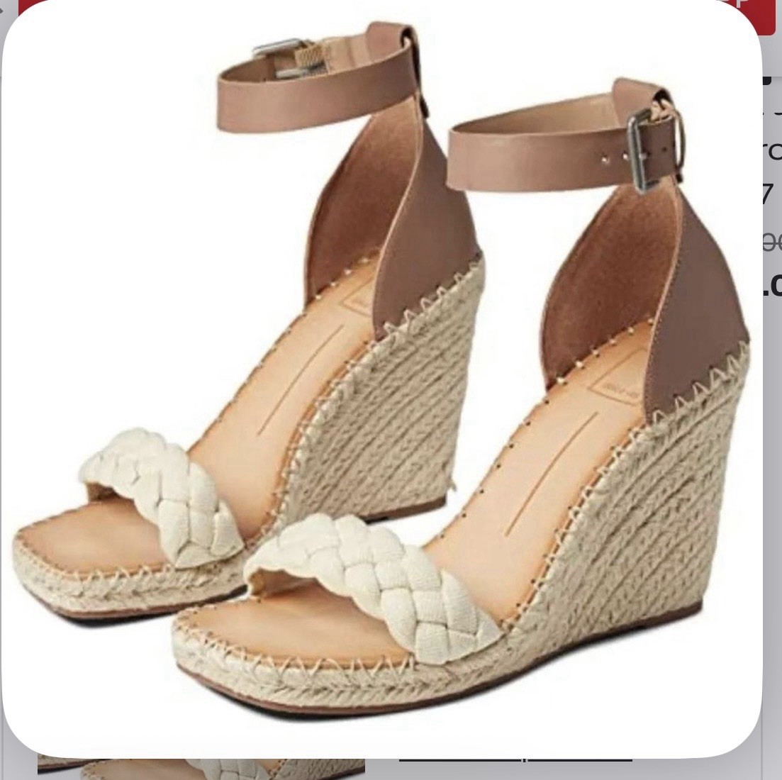 Dolce Vita Nilton Sandstone Braided Strap Espadrille Sandals Size 8