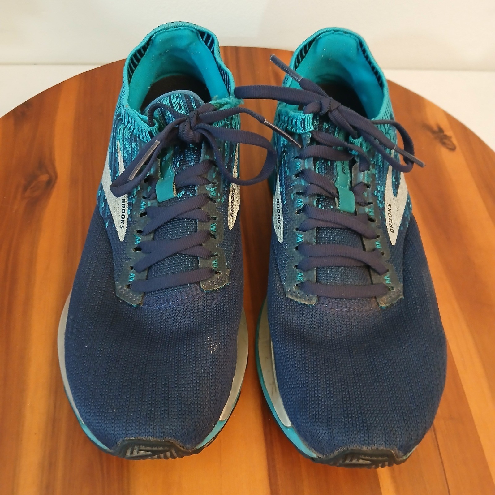 Brooks Ricochet Womens 8.5 Navy Teal Running Shoes Sneakers 1202821B482