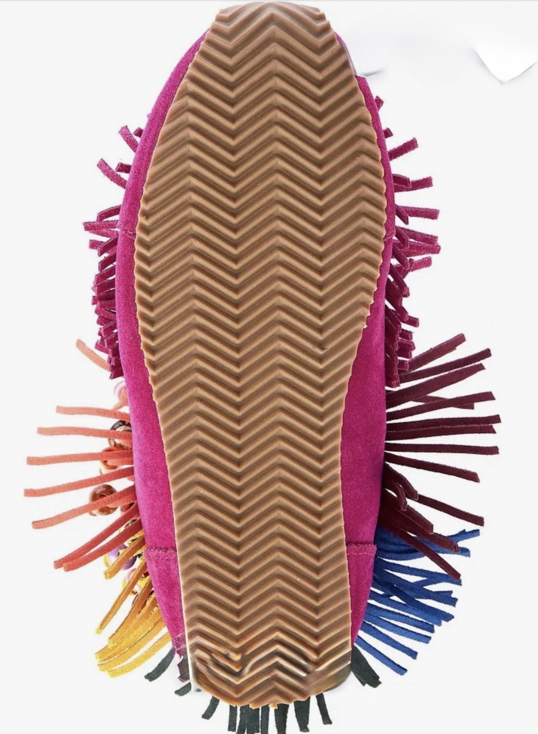 Kurt Geiger London Islington Suede Beaded Tassel Fringe Sneakers Fuchsia US7.5