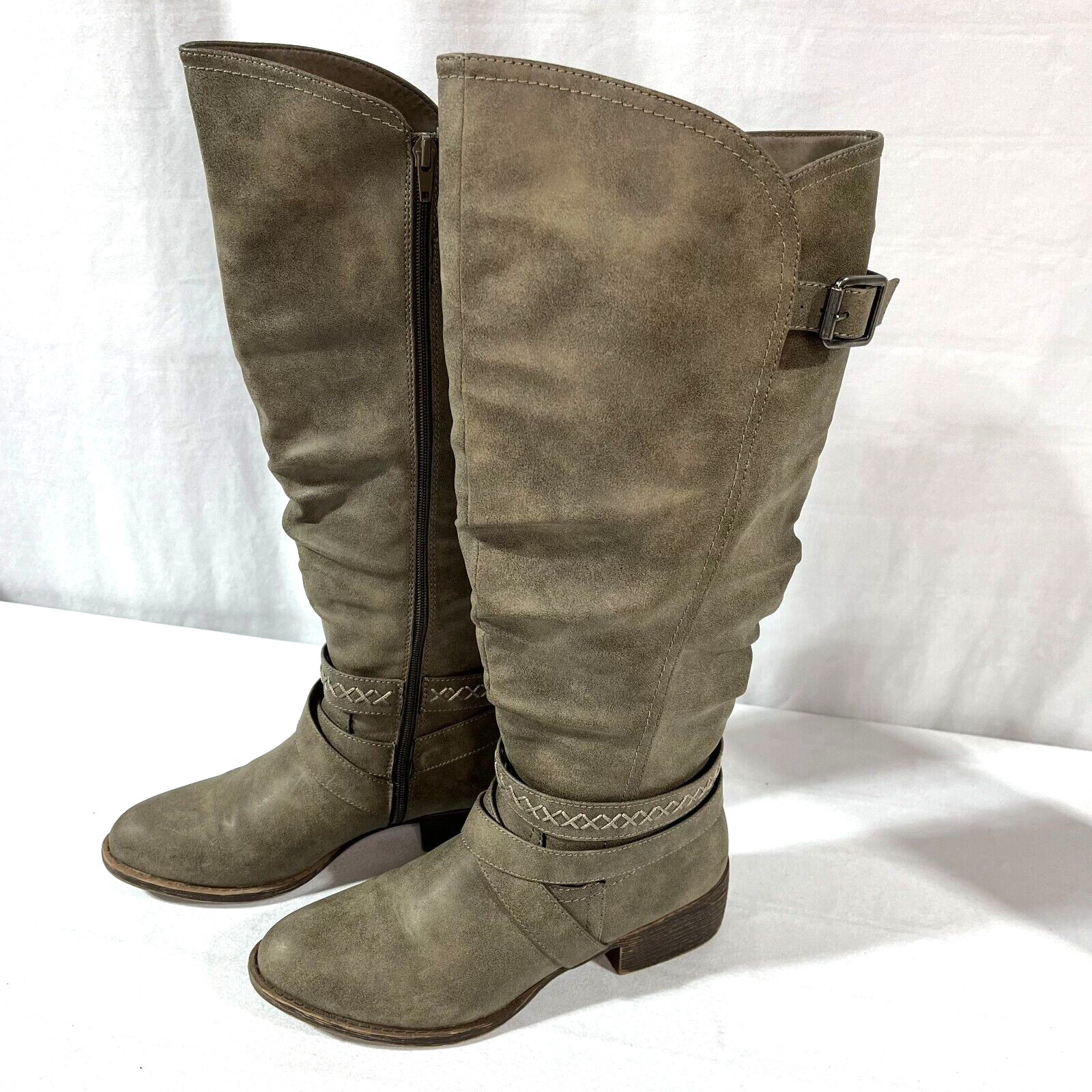 Women’s Rampage Knee High Tall Riding Boot, Size 9M, Brownish Gray
