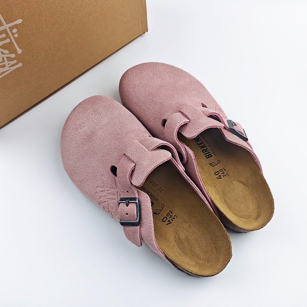 Birkenstock Boston x Stussy Pink Clog Wide Women’s Shoes EU37-45 With Box