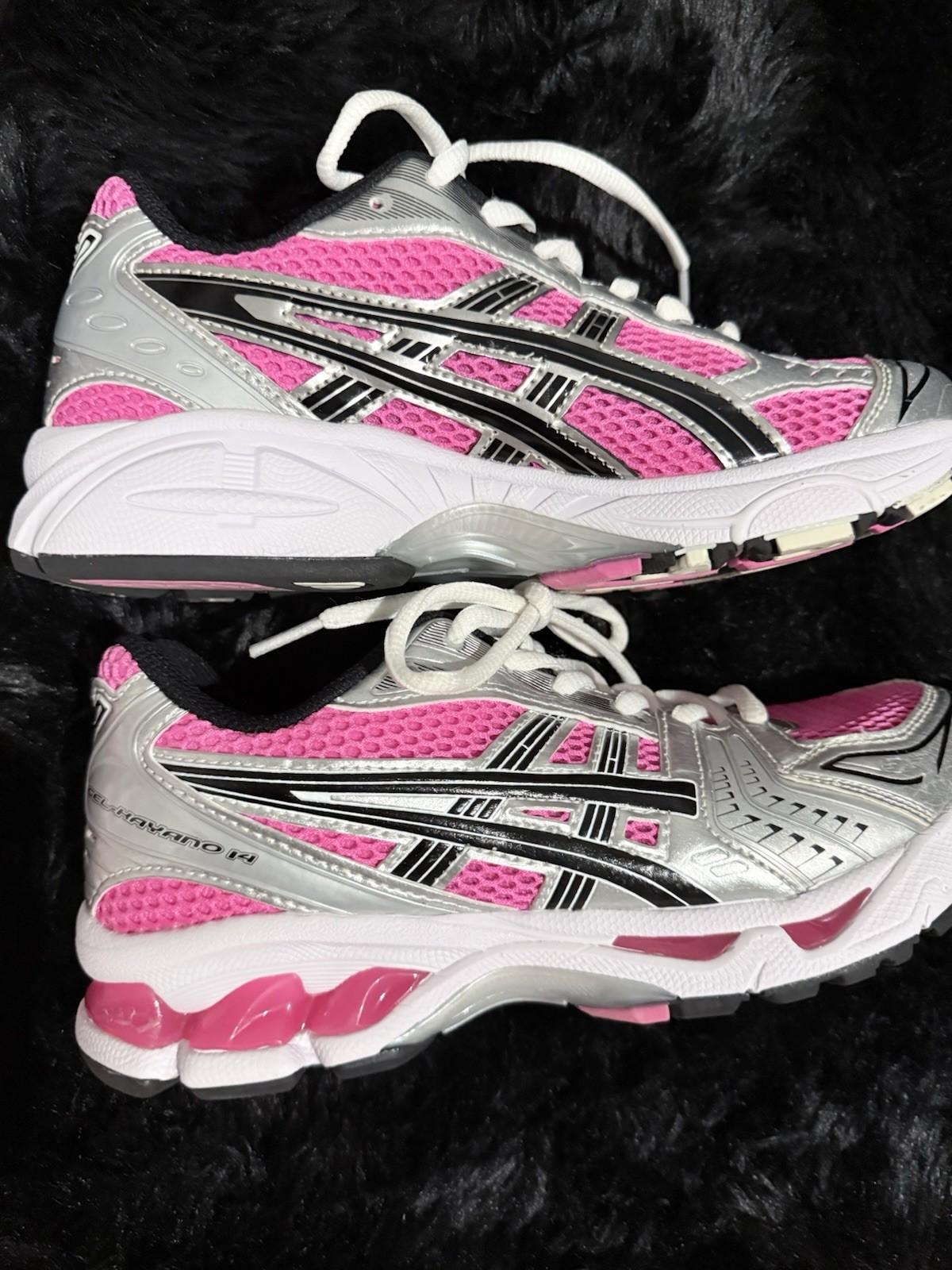 ASICS GEL-Kayano 14 Women’s Mesh Low Top Sneakers Pink Silver Black White