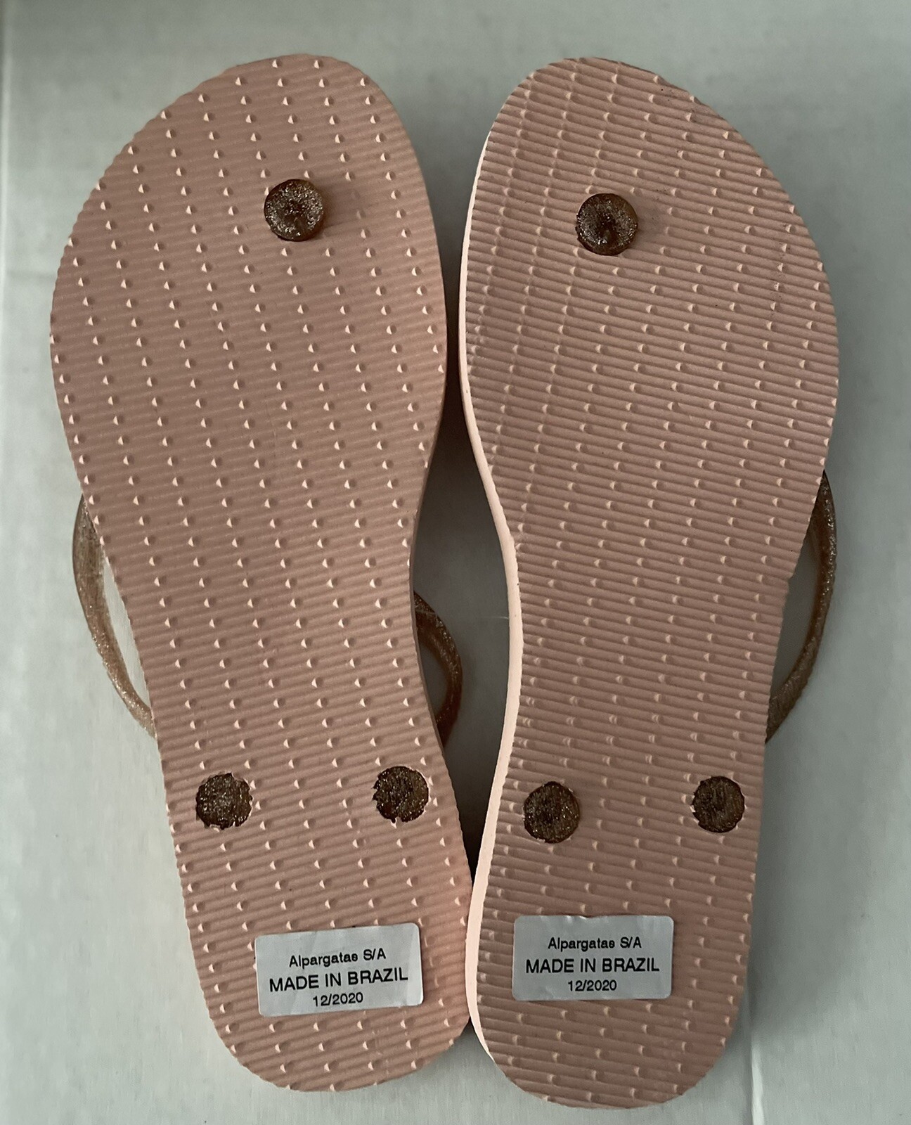 Havaianas Flip Flops Pink Glitter Woman’s USA 9/10 EUR 41/42 BRA 39-40 New