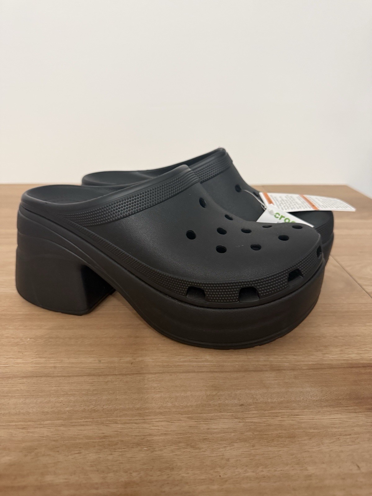 Crocs Siren Clog Black Platform Heeled Clogs Unisex M11 W13 NWT 208547-001