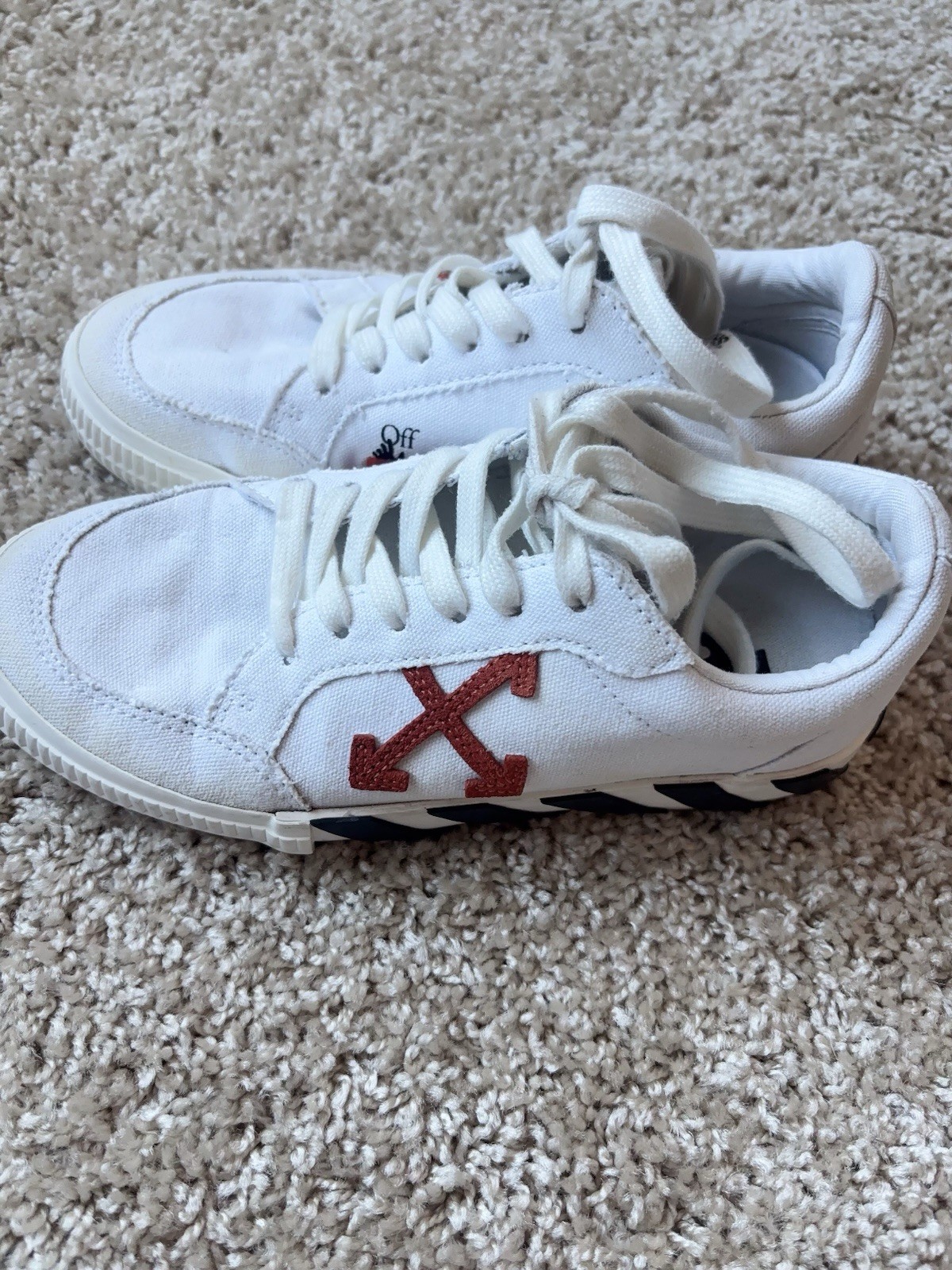Off-White White Canvas Vulcanized Sneakers