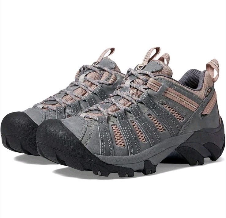 Keen Voyageur Water Resistant Hiking Shoes Size 7.5 Drizzle Fawn 1027369 EUC