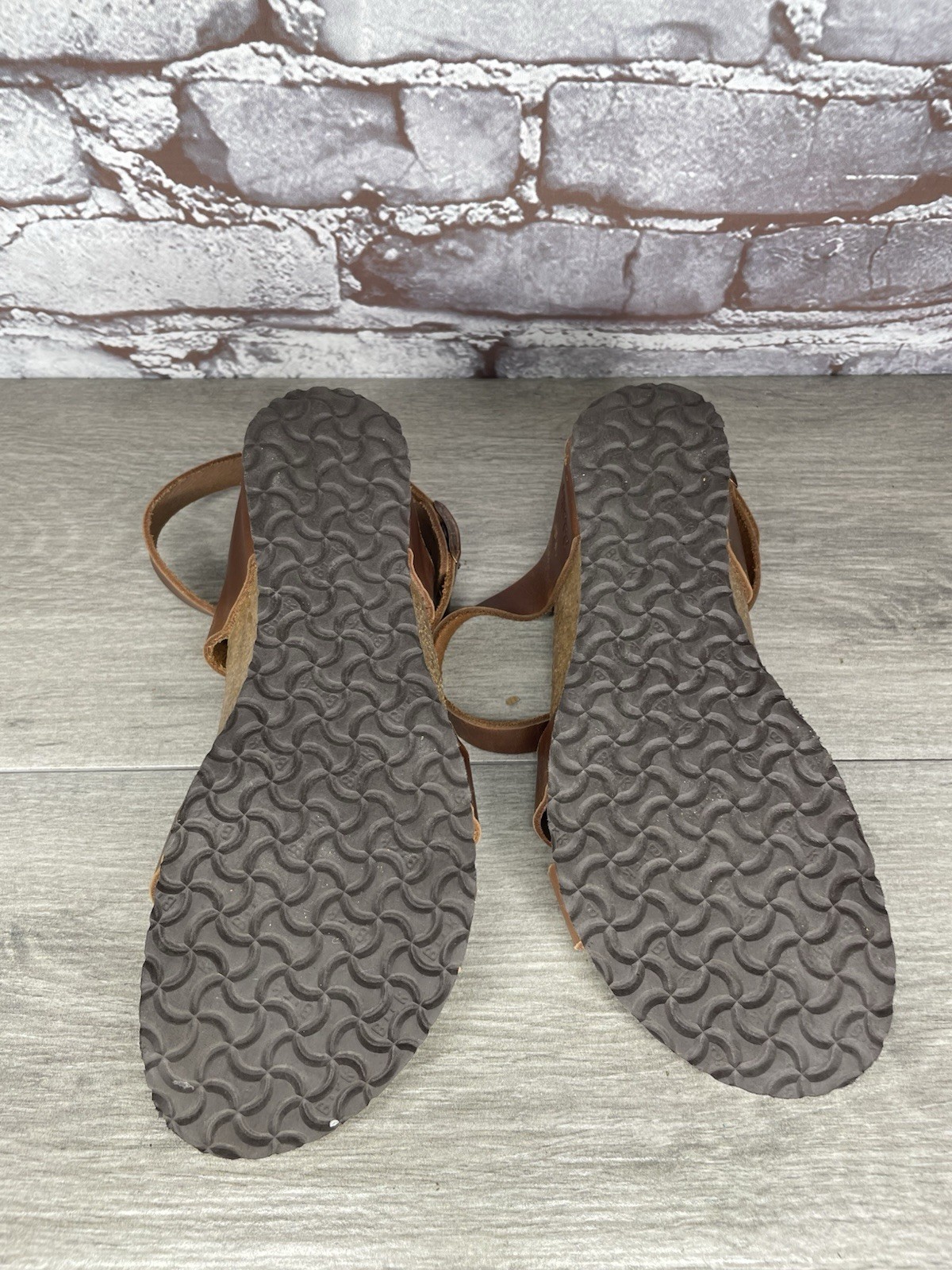 Papillio BIRKENSTOCK Lola Brown Leather Ankle Strap Sandals Women Sz 36EU/6M US