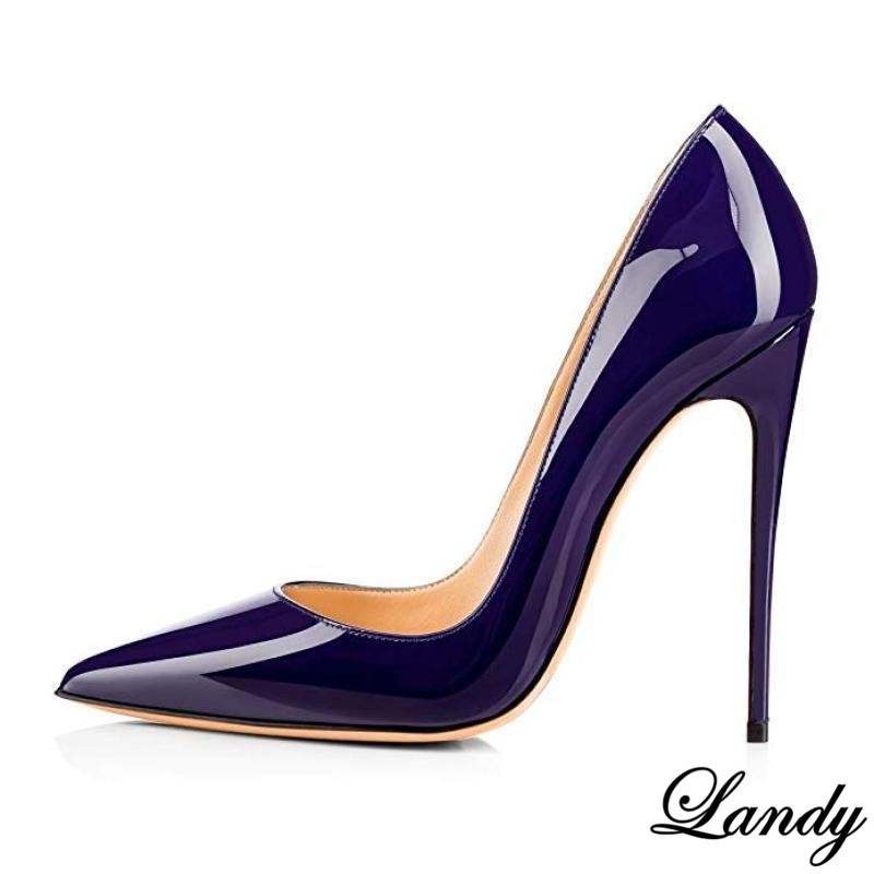 Womens High Heel Stiletto Pointed Toe Shiny Faux Leather Party Shoes Banquet Hot