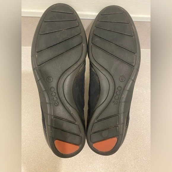 ECCO Bluma Women’s Toggle Black Leather Canvas Comfort Sneakers US 10 10.5 EU 41